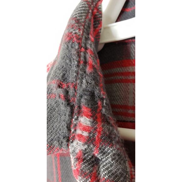 Five Brother Mens Shirt Large Red Gray Heavyweight Collared Button Down Pockets - Picture 3 of 6